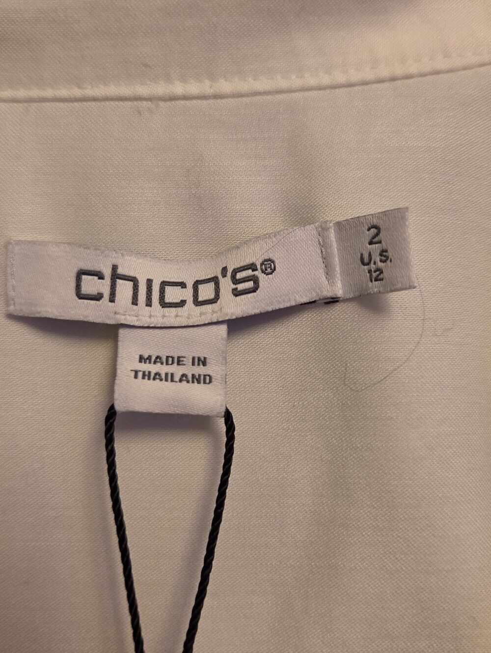 Chicos Floral Blouse Size 2 Large NWT No Iron Cottagecore Chic Tunic Buttonback - Picture 5 of 8